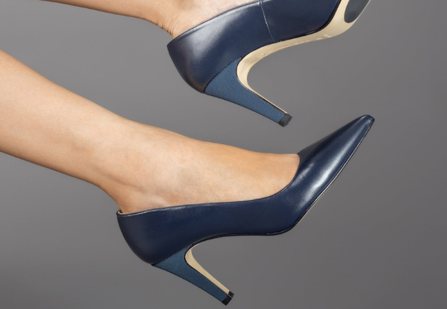 Comfortable Navy Blue Heels Stylish Footwear – Antonia Saint NY