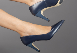 comfortable navy blue heels